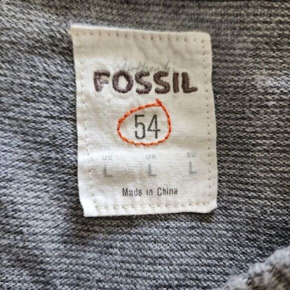Fossil 54 Gray Long Sleeve‎ V-neck heathered sweater mens size L - Picture 6 of 8